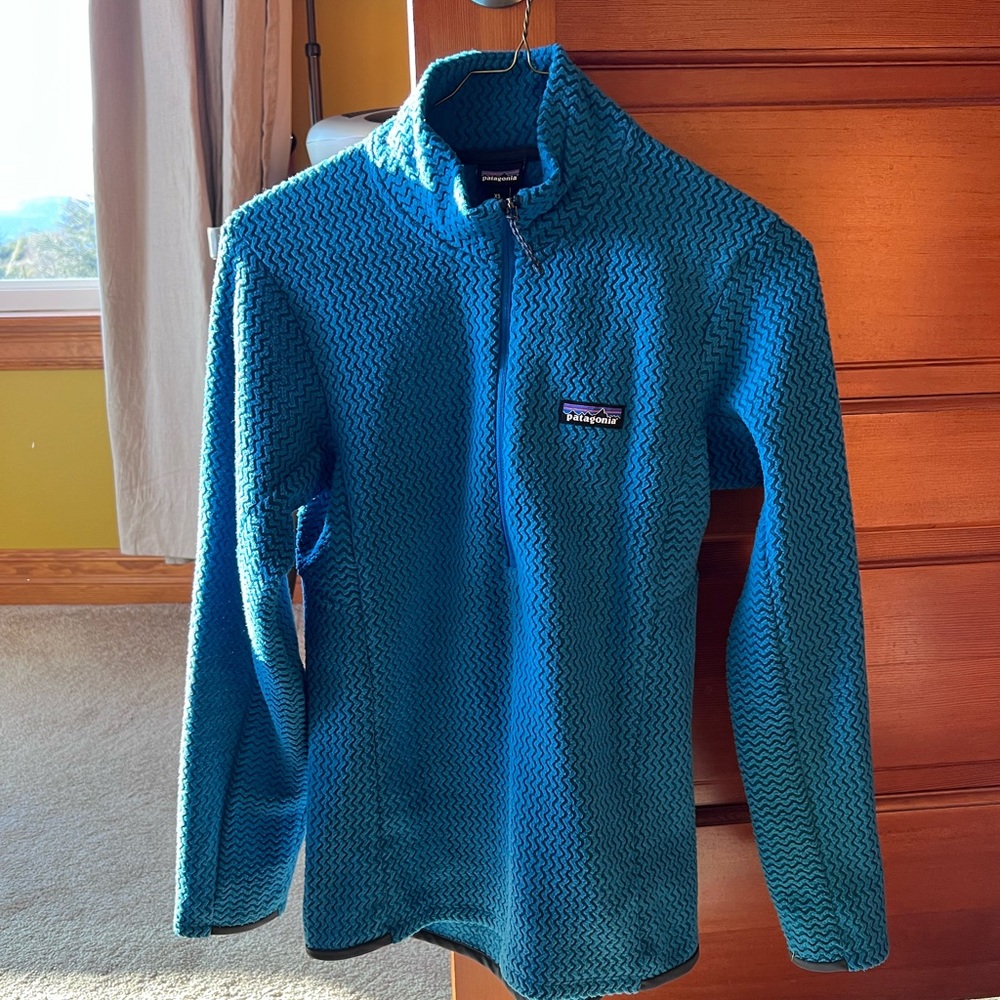 Patagonia R1 Airflow Zipneck Womens Stellar Blue -EUC